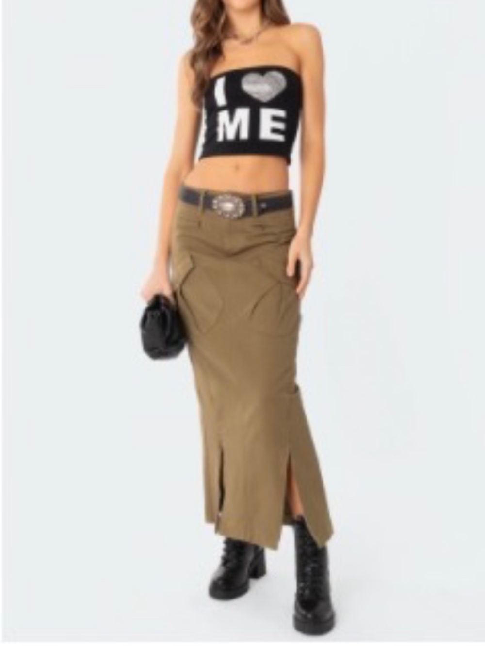 NWT Cierra Low Rise Cargo Maxi Skirt